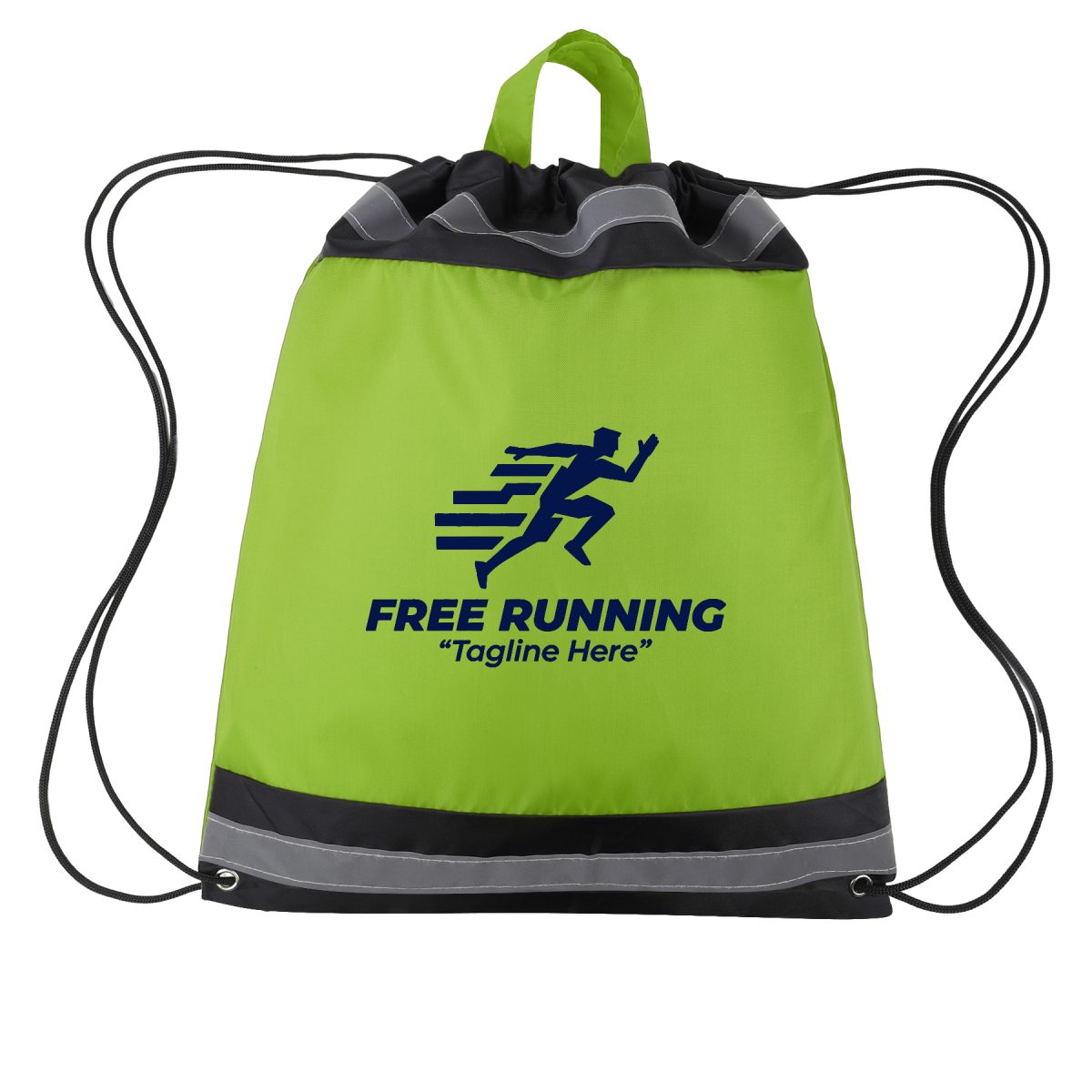 Small Reflective Polyester Drawstring Backpack