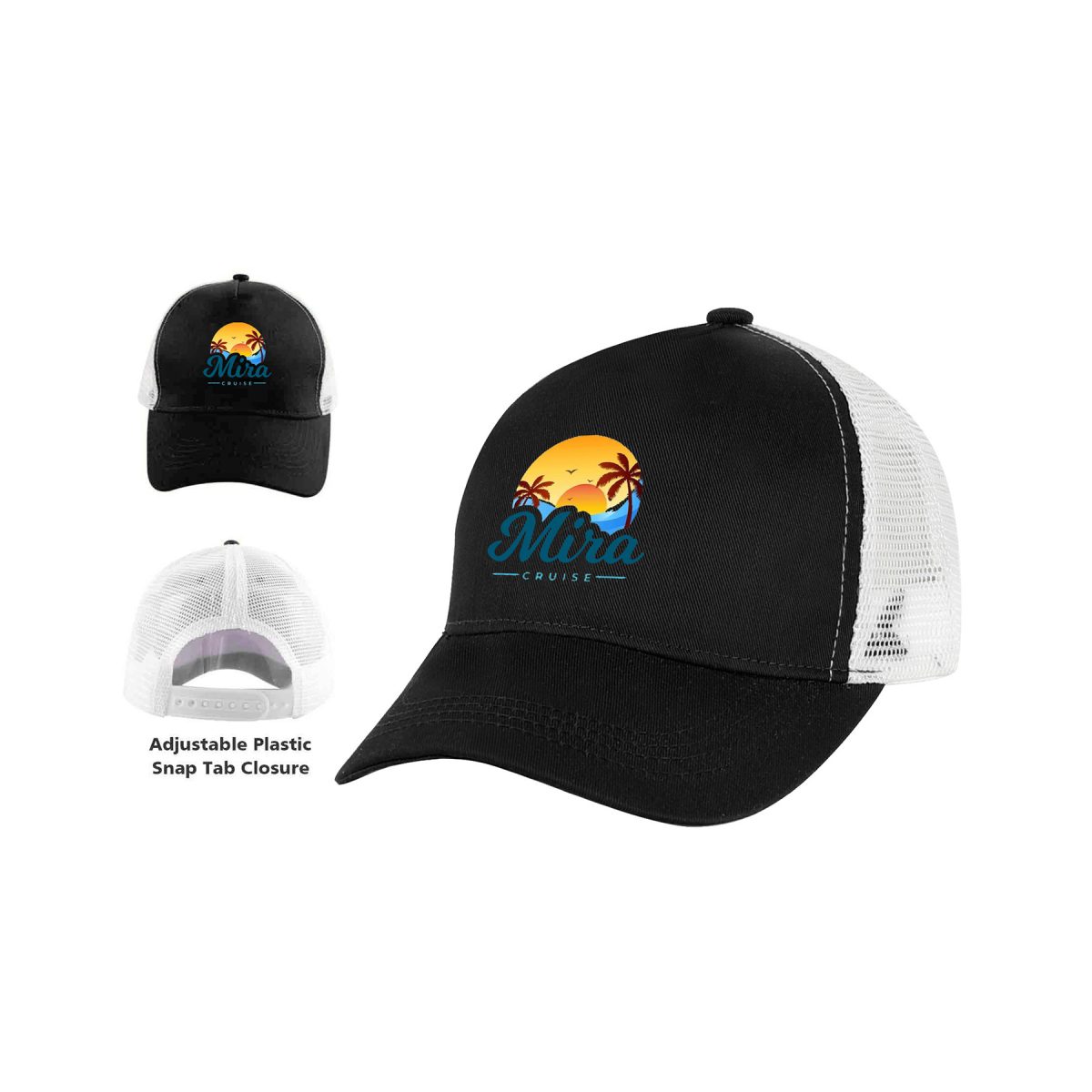 5 Panel Structured Trucker Cap W/Snapback