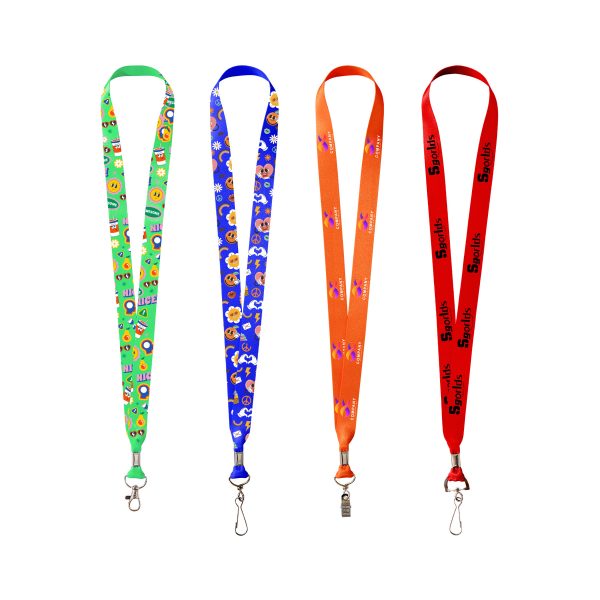 3/4’’ Full Color Dye-Sublimated Lanyard W/ Metal Crimp & Optional Clamp