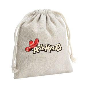 Small Cotton and Linen Drawstring Bag