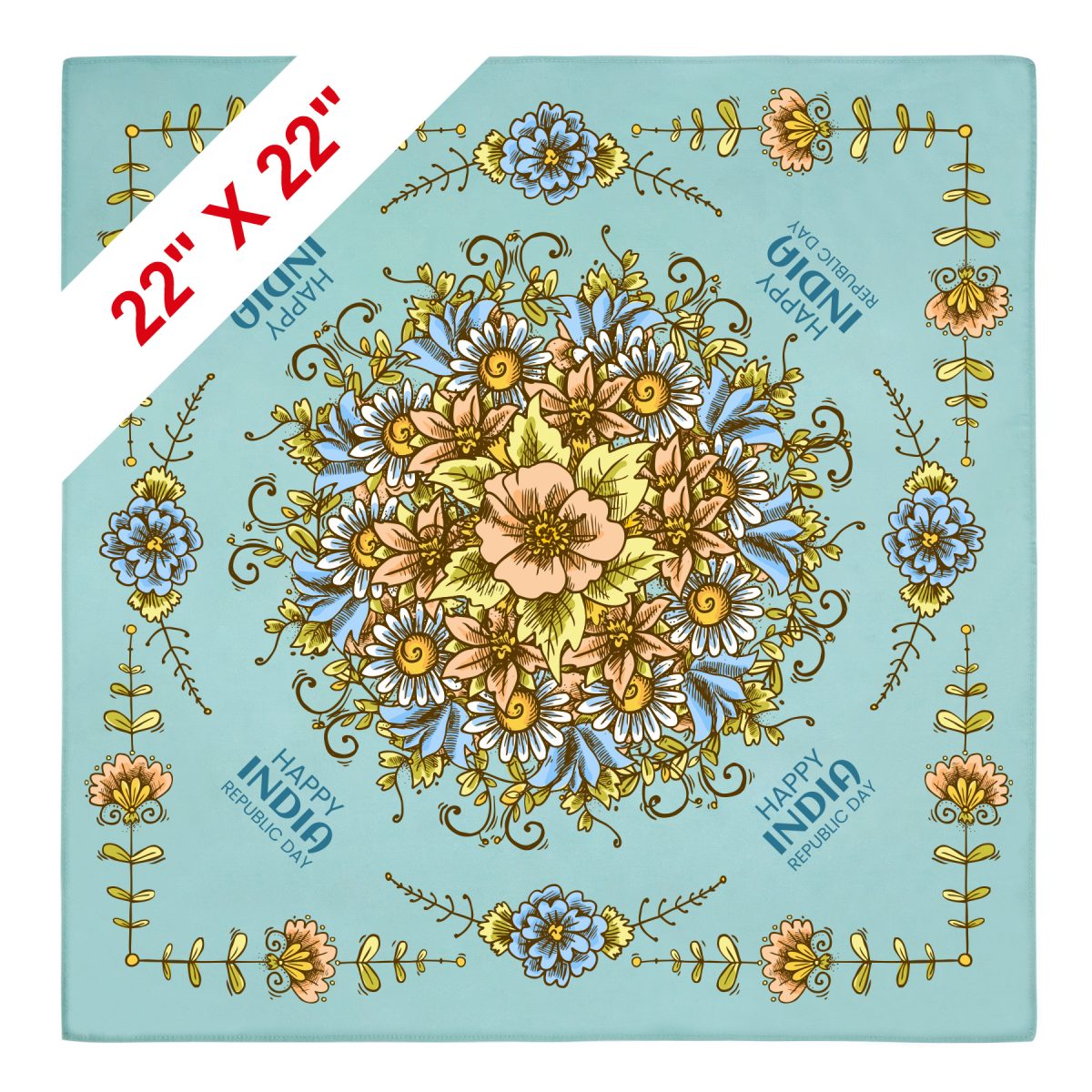 22" X 22" Polyester Square Bandanna (Full Color)