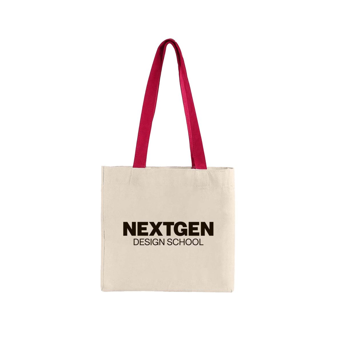 Cotton Colored Handle Tote w/Gusset