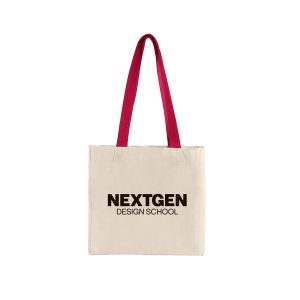 Cotton Colored Handle Tote w/Gusset