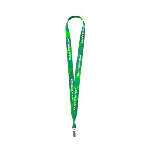 3/4″ Full Color Dye Sublimated Lanyard W/ Metal Crimp And Bulldog Clip