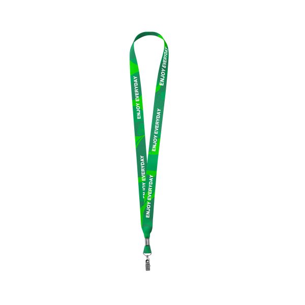 3/4" Full Color Dye Sublimated Lanyard W/ Metal Crimp And Bulldog Clip