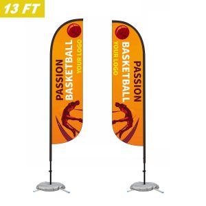13′ Custom Feather Flag Kit- Double Sided W/ Cross Base