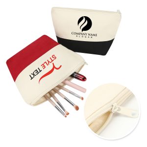 Two-Tone Canvas Cosmetic Bag