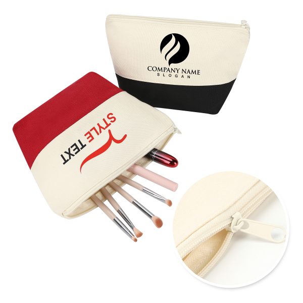 Two-Tone Canvas Cosmetic Bag