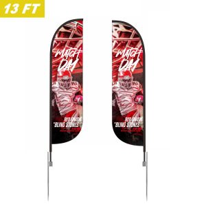 13′ Custom Feather Flag Kit- Double Sided W/ Spike Base