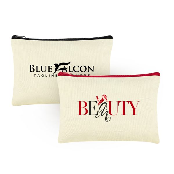 9" x 6" Cotton Canvas Zipper Pouch