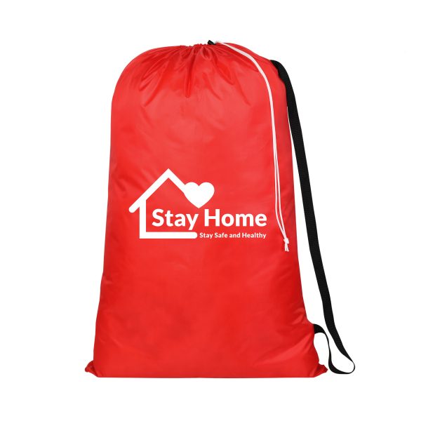 Drawstring Laundry Bag With Shoulder Strap