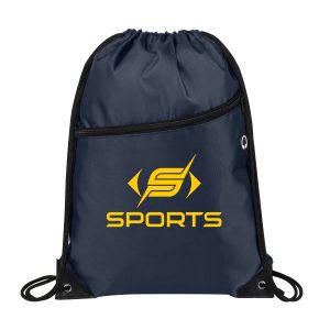 420D Heavy Duty Drawstring Backpack With Front Zipper
