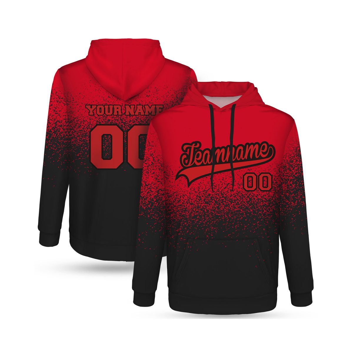 Custom Sublimated Long Sleeve Hooded Sweatshirt With Kangaroo Pocket