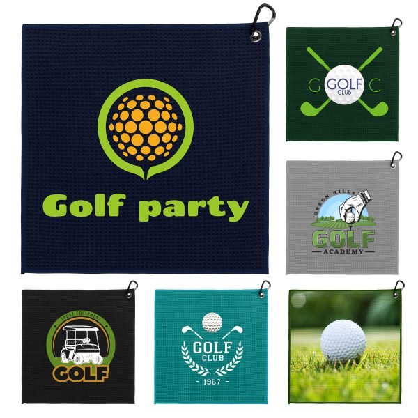 Full Color Waffle Texture Golf Towel