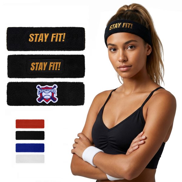 Terry Cotton Sport Sweatband Headband