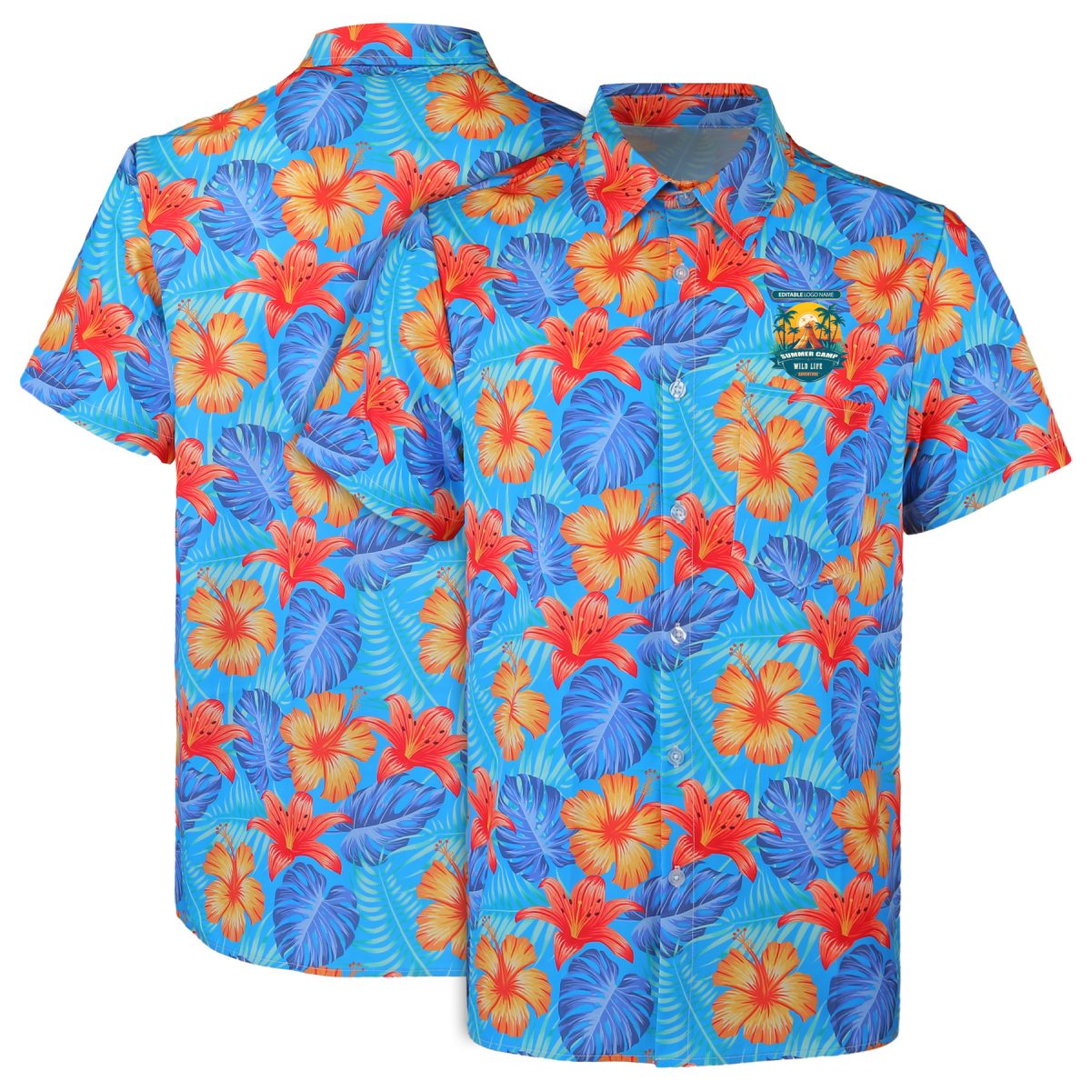 UV Resistant Sublimated Hawaiian Shirt W/ Pocket