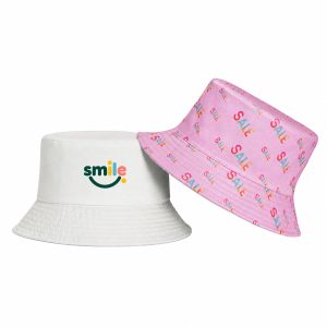 Reversible Dual-Material Cotton And Polyester Bucket Hat
