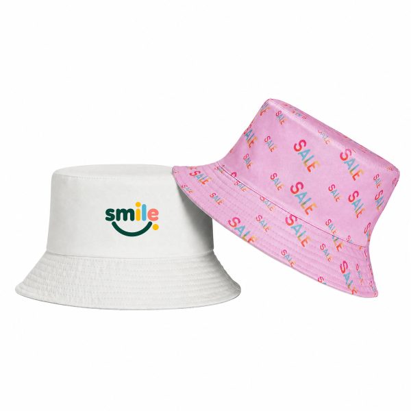 Reversible Dual-Material Cotton And Polyester Bucket Hat