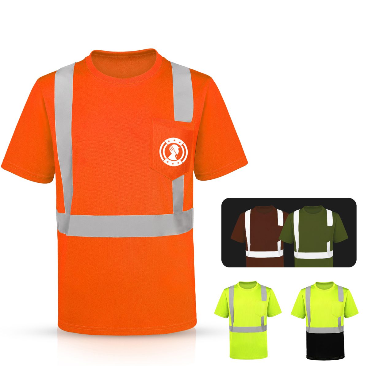 4 Oz. Class 2 Men's Short Sleeve Hi Vis Reflective Safety T-Shirt W/ Pocket