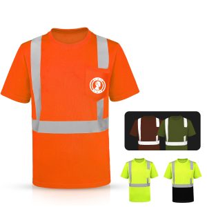 4 Oz. Class 2 Men’s Short Sleeve Hi Vis Reflective Safety T-Shirt W/ Pocket