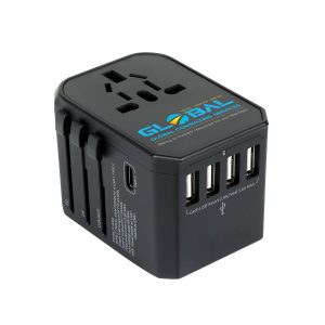 Universal Travel Adapter With 4 USB-A And 1 Type-C Ports