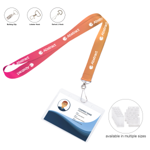 3/4″ Dye-Sublimated Lanyard With Clear Badge Holder