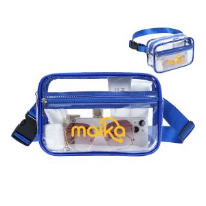 Stadium Approved Clear PVC Fanny Pack W/ Two Zipper Pockets