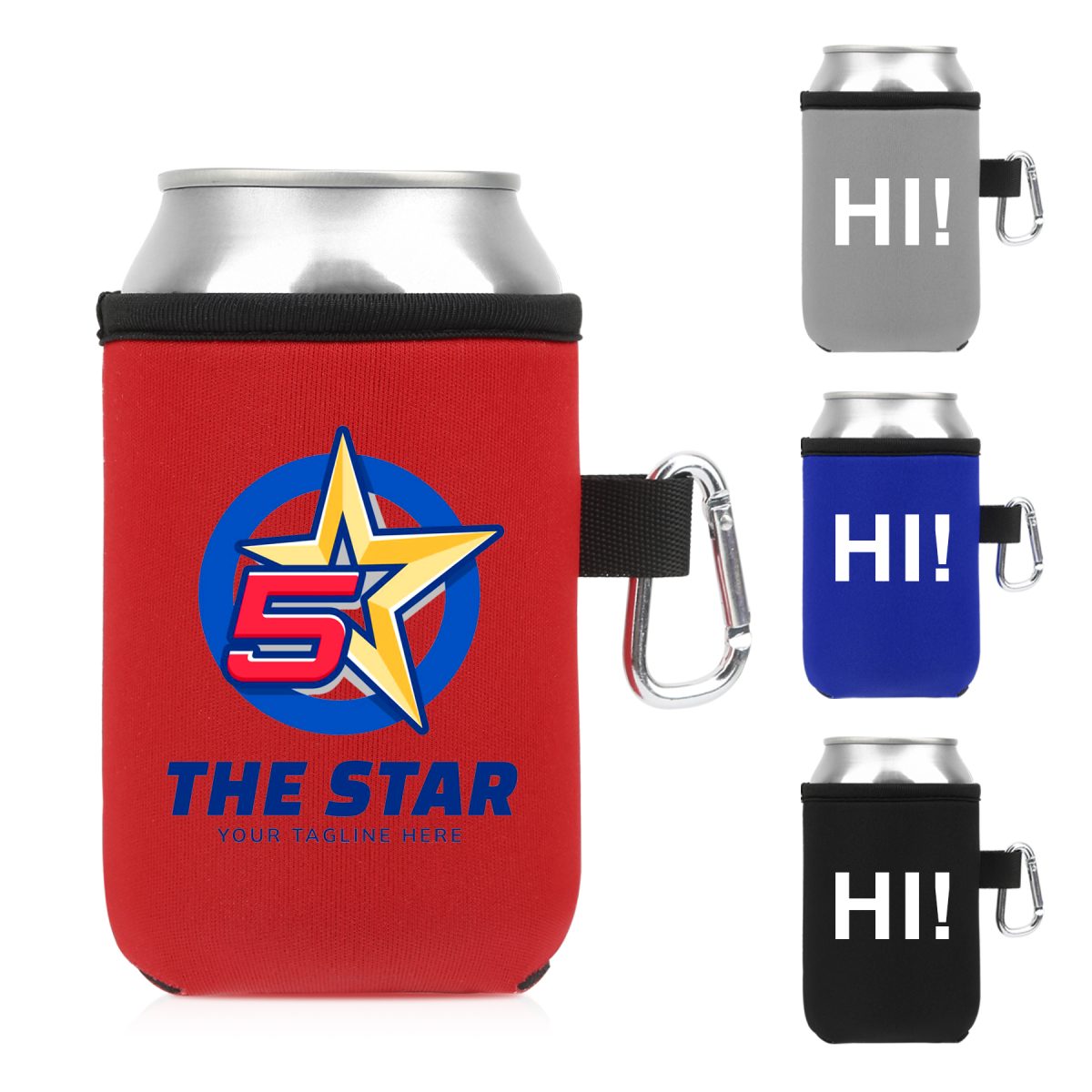 12Oz Can Cooler With Carabiner