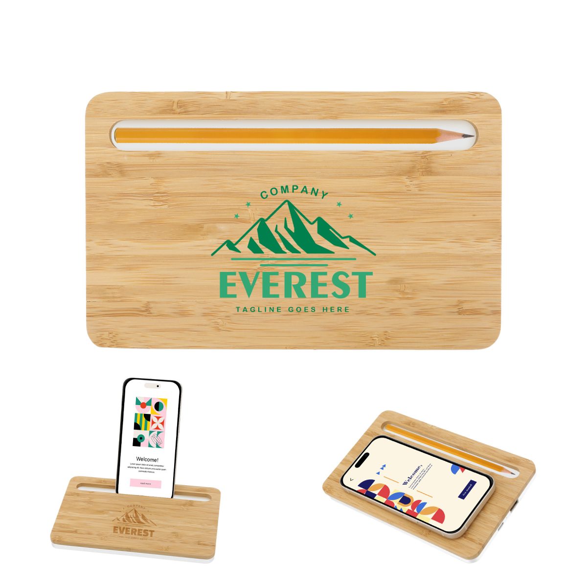 10W Bamboo Desk Charger with Pen Slot