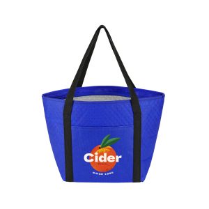 Reusable Zippered Cooler Tote With Front Pocket