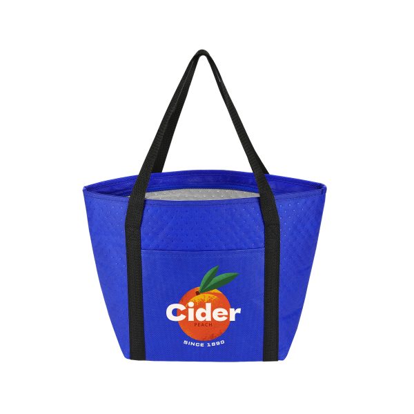 Reusable Zippered Cooler Tote With Front Pocket