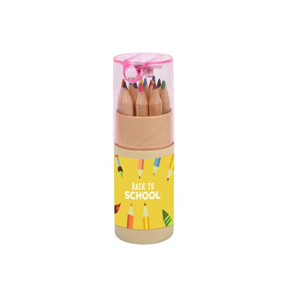 12 Colored Pencils In Tube W/Sharpener