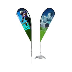 11′ Teardrop Flag Knit-Double Sided With Optional Base