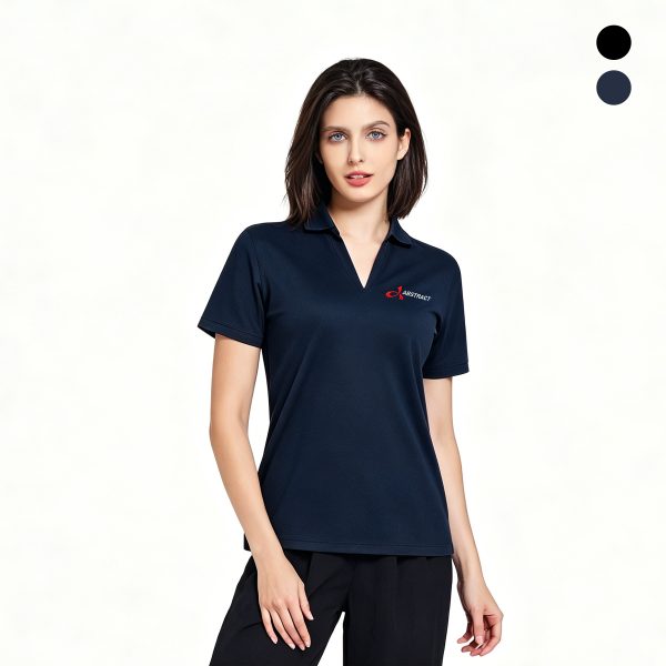 Ladies Micro Pique Ribbed Collar Polo Shirt
