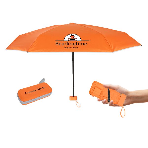 38" Arc Mini Folding Travel Umbrella with Case
