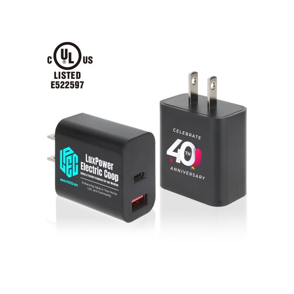 UL Listed 20W 2-Port Wall Charger With Dual Outputs