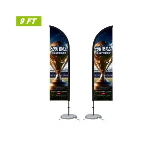 9′ Feather Flag Kit-Double Sided With Cross Base&Water Bag