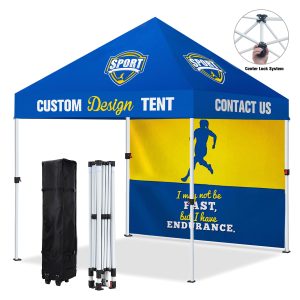 10’x10′ Instant One-Push Custom Canopy Tent Kit w/Rear Full Wall