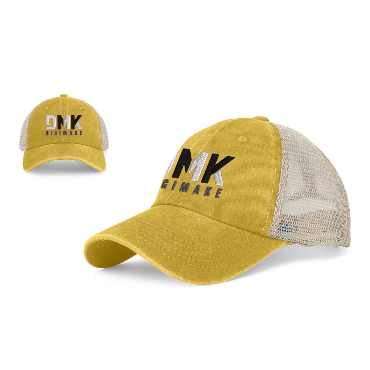 6 Panel Pigment-Dyed Cotton Soft Trucker Cap Vintage Mesh Hats