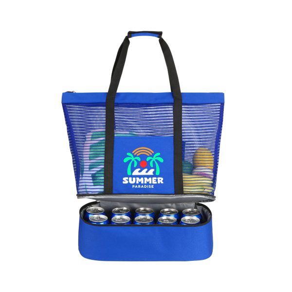 Versatile 10-Can Insulated Mesh Beach Tote Cooler