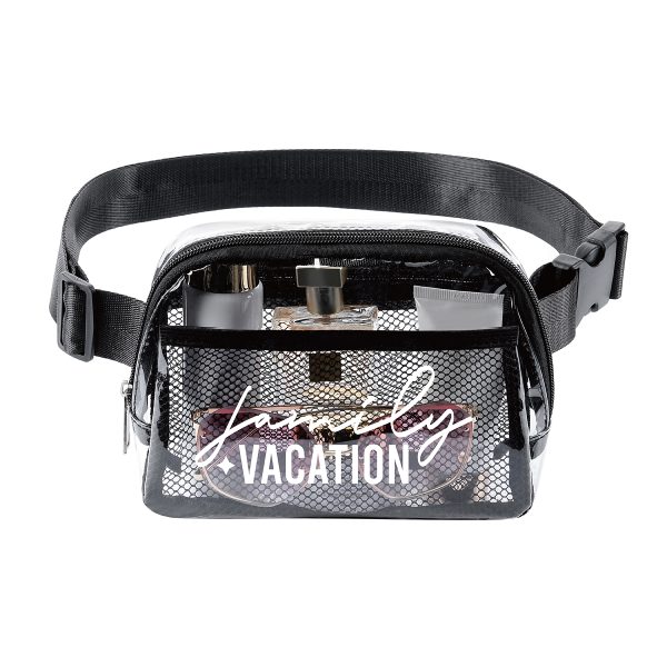 Everywhere Cross Body Clear PVC 2 Zipper Belt Bag