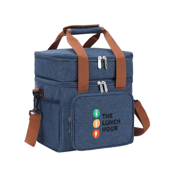 Double Deck Insulated Lunch Bag With Adjustable Shoulder Strap