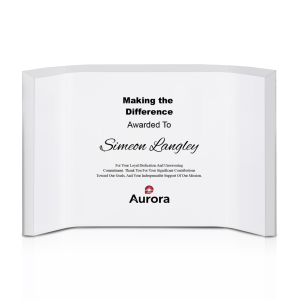 Personalized Freestanding Horizontal Curved Acrylic Award Frame