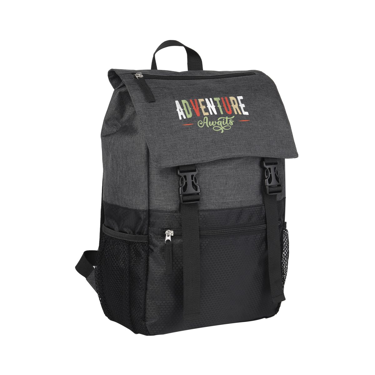 Heathered Flip Top Rucksack Backpack