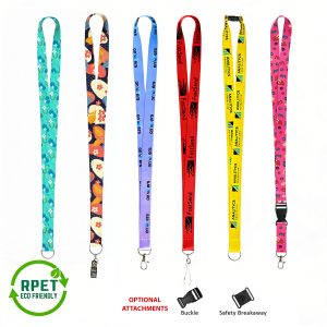 3/4″ Eco Friendly RPET Dye-Sublimated Lanyard