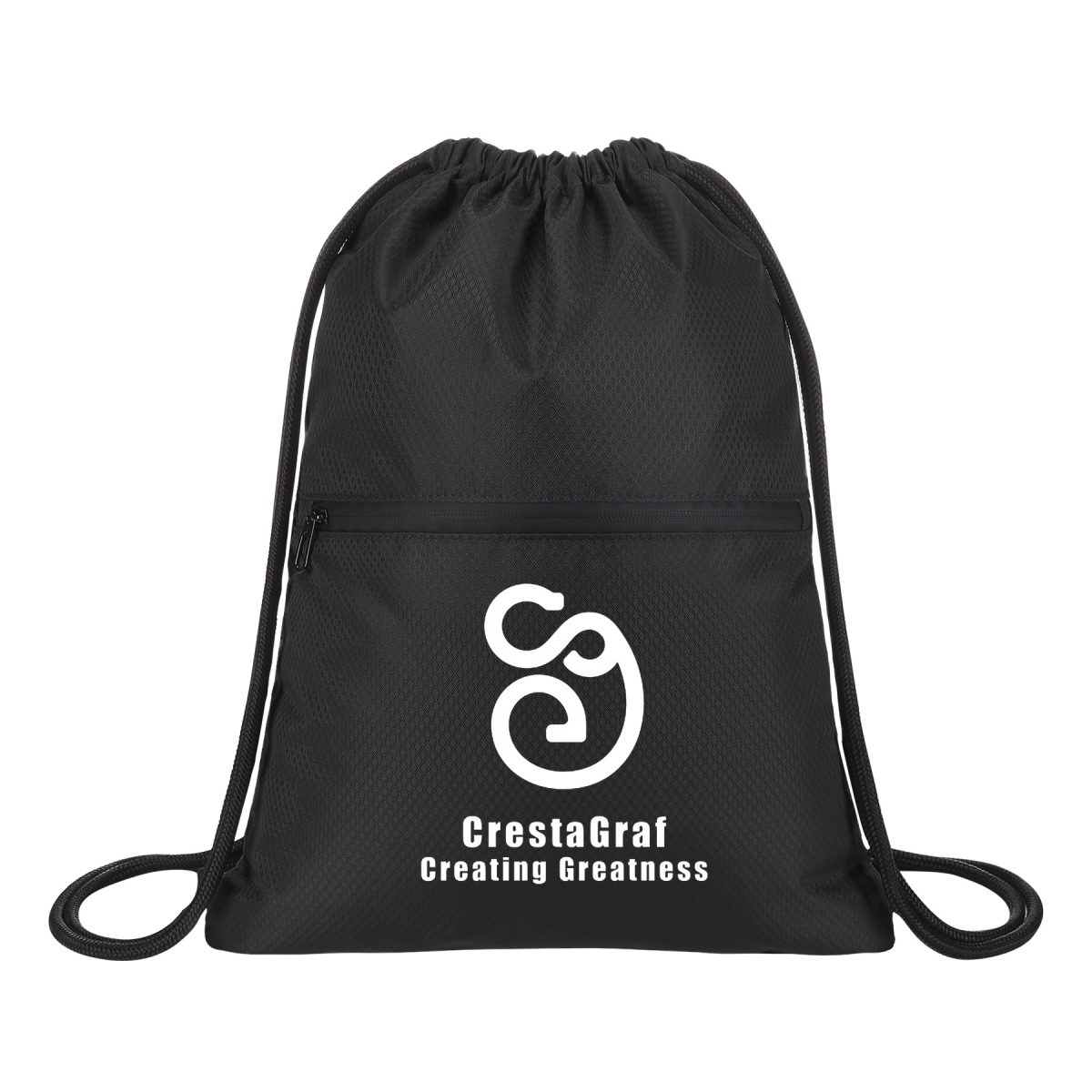 Waterproof Drawstring Gym Bag With Front Pocket
