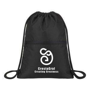 Waterproof Drawstring Gym Bag With Front Pocket