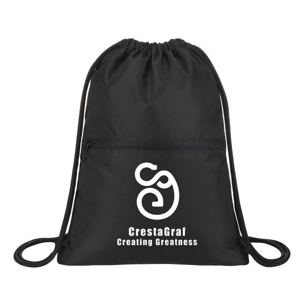 Waterproof Drawstring Gym Bag With Front Pocket