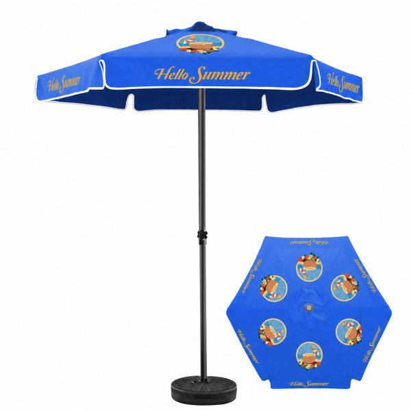 7' Portable Aluminum Market Umbrella With 6 Panels (Sublimation)