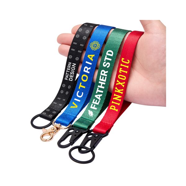1'' Nylon Custom Printed Wristlet Keychain Lanyards